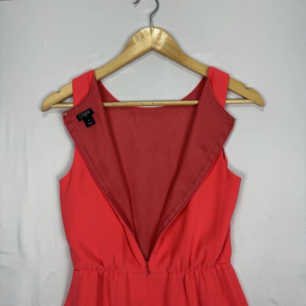 J.Crew Pink Sleeveless Dress Size 0 Round Neck Sheath Fitted Elastic Cinch Waist - Picture 5 of 12